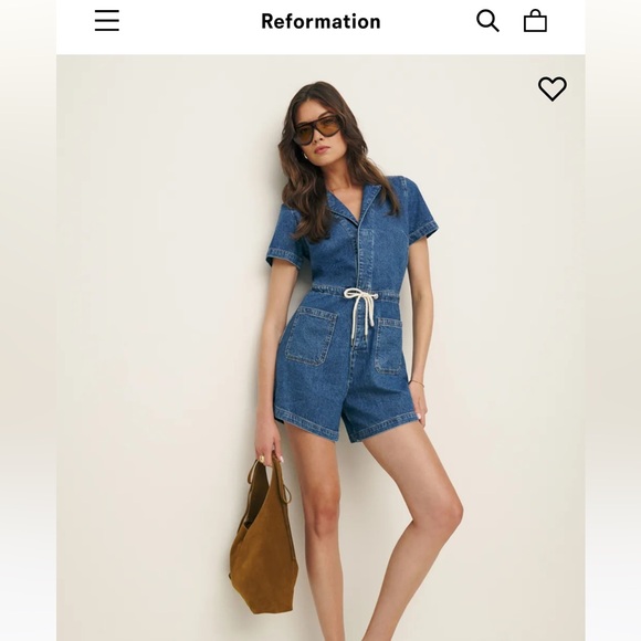 Reformation - Ruby Denim Romper - Picture 1 of 7